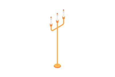 Candle stand icon, isometric style