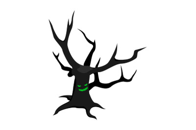Scary tree icon, isometric style