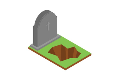 Grave icon, isometric style
