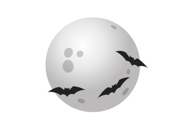 Full halloween moon icon, isometric style