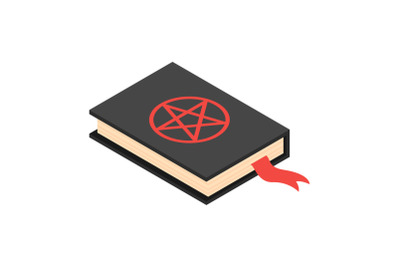 Satan book icon, isometric style