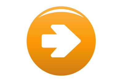 Arrow icon vector orange