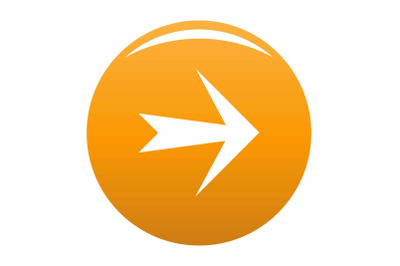 Arrow icon vector orange