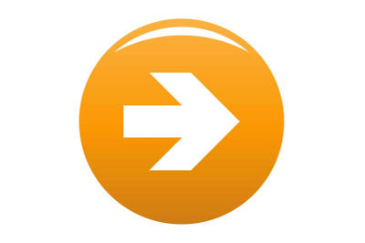 Arrow icon vector orange