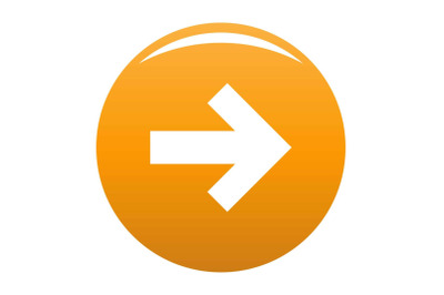 Arrow icon vector orange