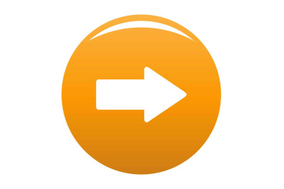 Arrow icon vector orange