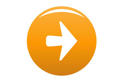 Arrow icon vector orange