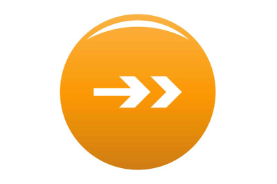 Arrow icon vector orange