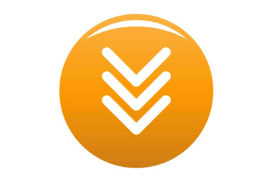 Pointing arrow icon vector orange