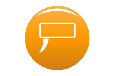 Speech bubble icon vector orange