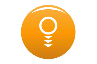 Round arrow icon vector orange