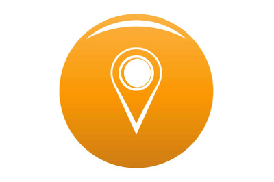 Location mark icon vector orange