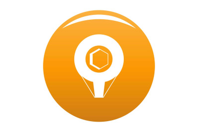 Mark pin icon vector orange