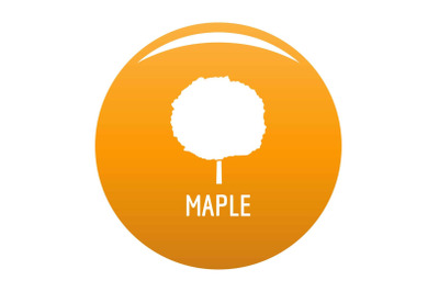 Maple tree icon vector orange