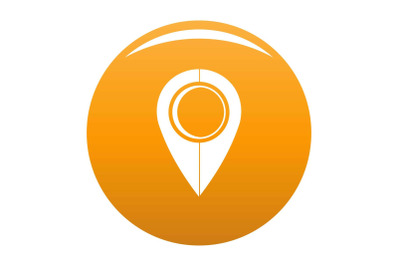 Map pin icon vector orange