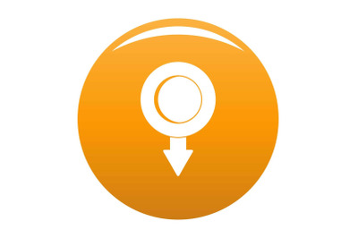 Pushpin icon vector orange