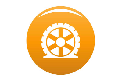 Auto tire icon vector orange