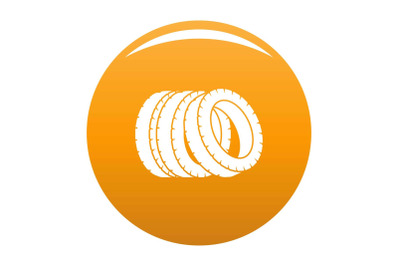 Pile of tire icon vector orange