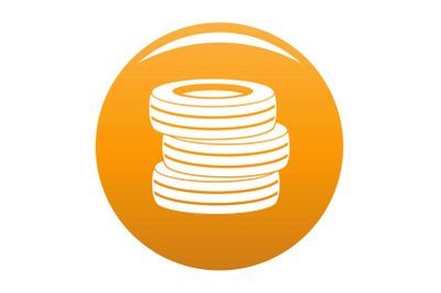 Tire fitting icon vector orange