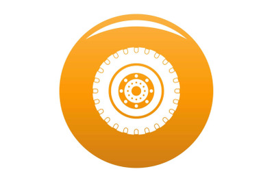Tyre icon vector orange