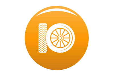 Car tire icon vector orange