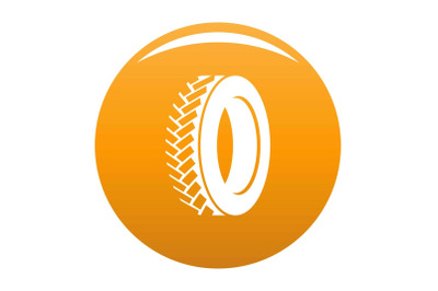 One tyre icon vector orange