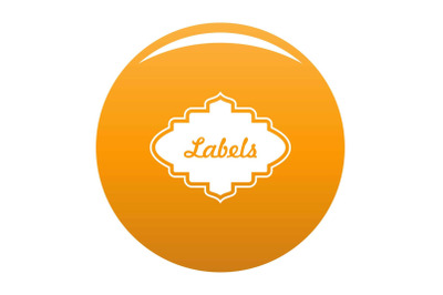 Label icon vector orange