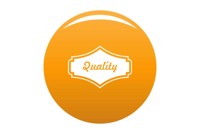 Quality label icon vector orange