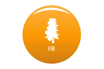 Fir tree icon vector orange