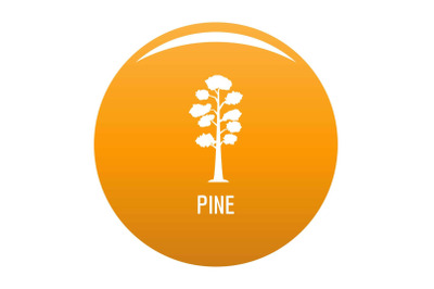 Pine tree icon vector orange