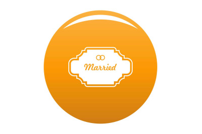 Married label icon vector orange