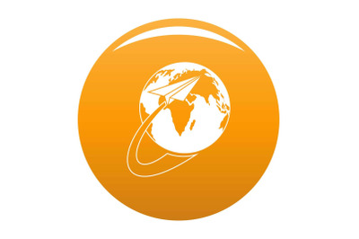 Around the world icon vector orange