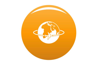 Worldwide icon vector orange