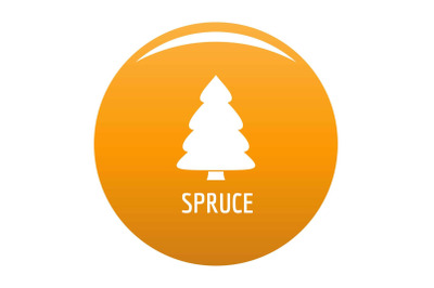 Spruce tree icon vector orange