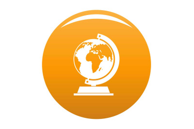 Globe icon vector orange