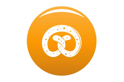 Pretzel icon vector orange