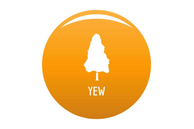 Yew tree icon vector orange