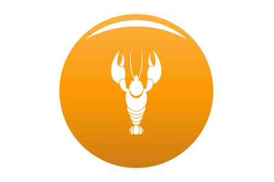 Lobster icon vector orange