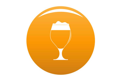 Glass of beer icon vector orange