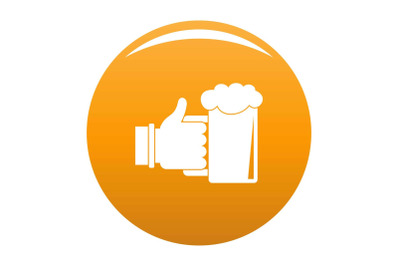 Beer in hand icon vector orange