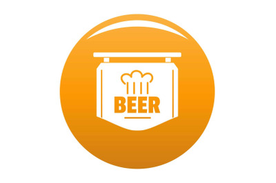 Label of beer icon vector orange