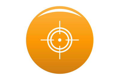 Aim icon vector orange