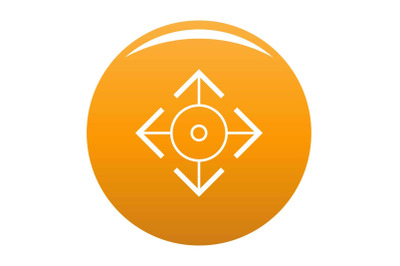 Easy target icon vector orange