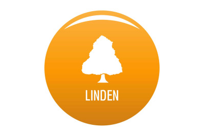 Linden tree icon vector orange