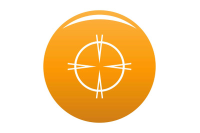 Focal target icon vector orange