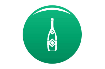 Closed champagne icon vector green