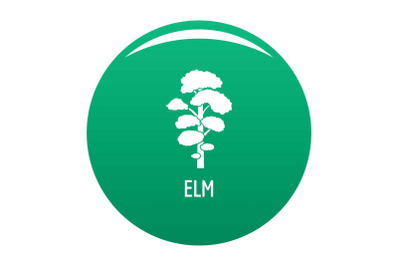 Elm tree icon vector green