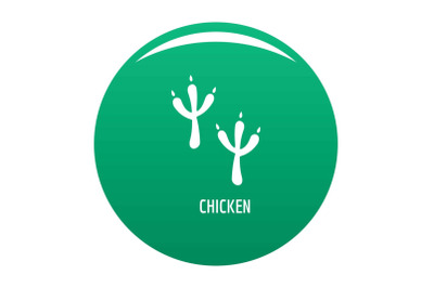 Chicken step icon vector green