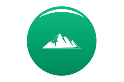 Mountain adventure icon vector green
