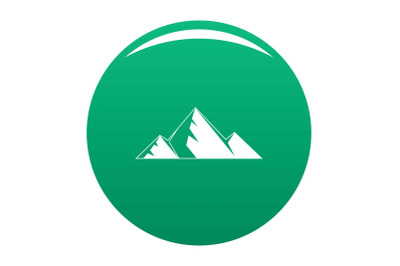 Mountain peak icon vector green